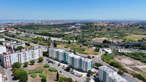 drone footage from monte de caparica, south of lisbon