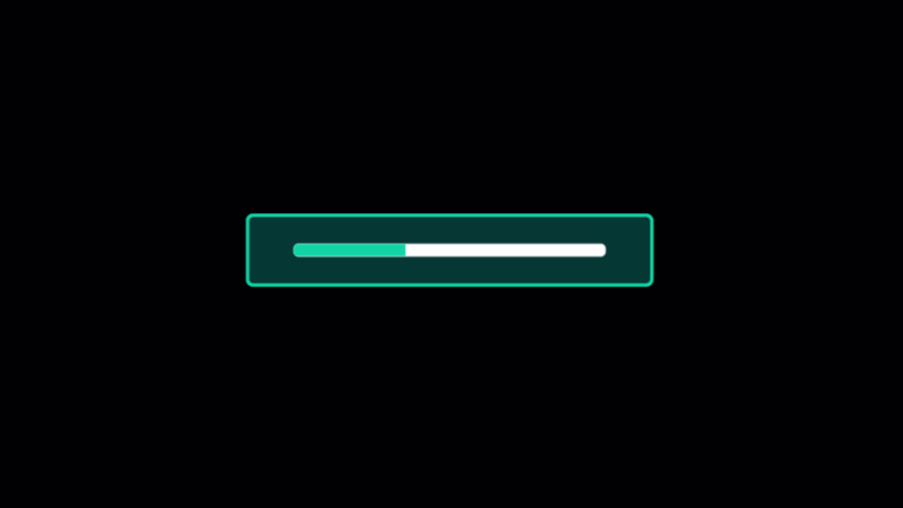 Animated Loading Progress Bar on Black Background