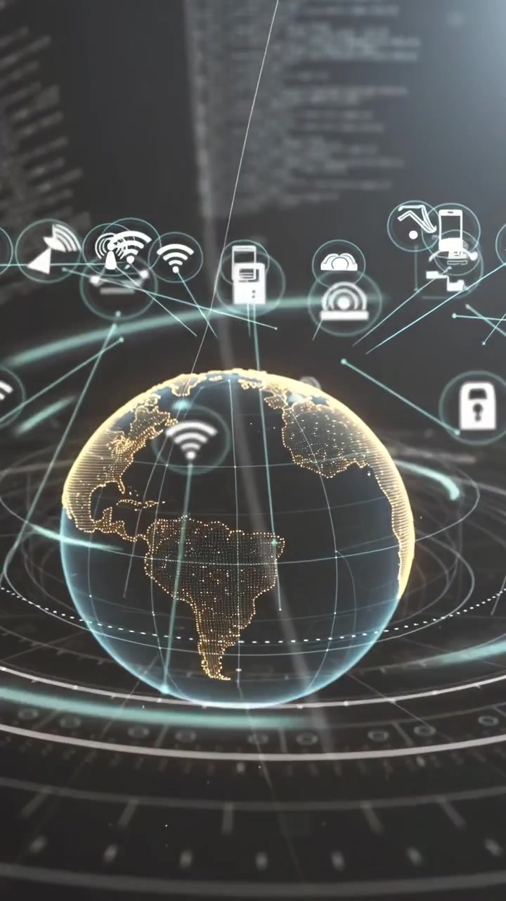 Globo digitale con icone di connettività globale e rete dati
