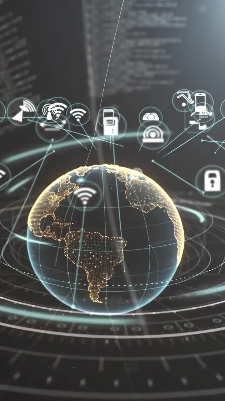 Globo digitale con icone di connettività globale e rete dati