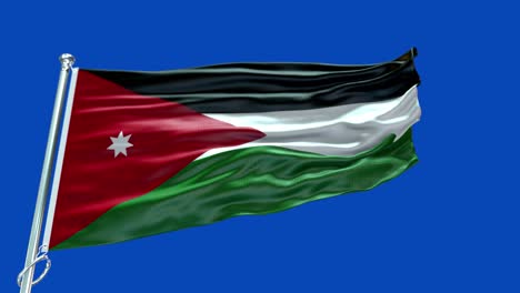 4k highly detailed flag of jordan - jordan flag high detail - national flag jordan wave pattern loopable elements