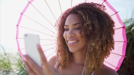 plus size african american female listening to music