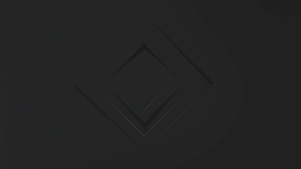 프레임의 중앙에 회전하는 사각형, 사각형으로 된 검은색 비즈니스 배경, 창 프레임 이동, 3d 애니메이션, 4k에서 아름다운 루핑 렌더링.