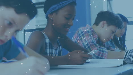 animation du réseau de connexions sur les écoliers en classe
