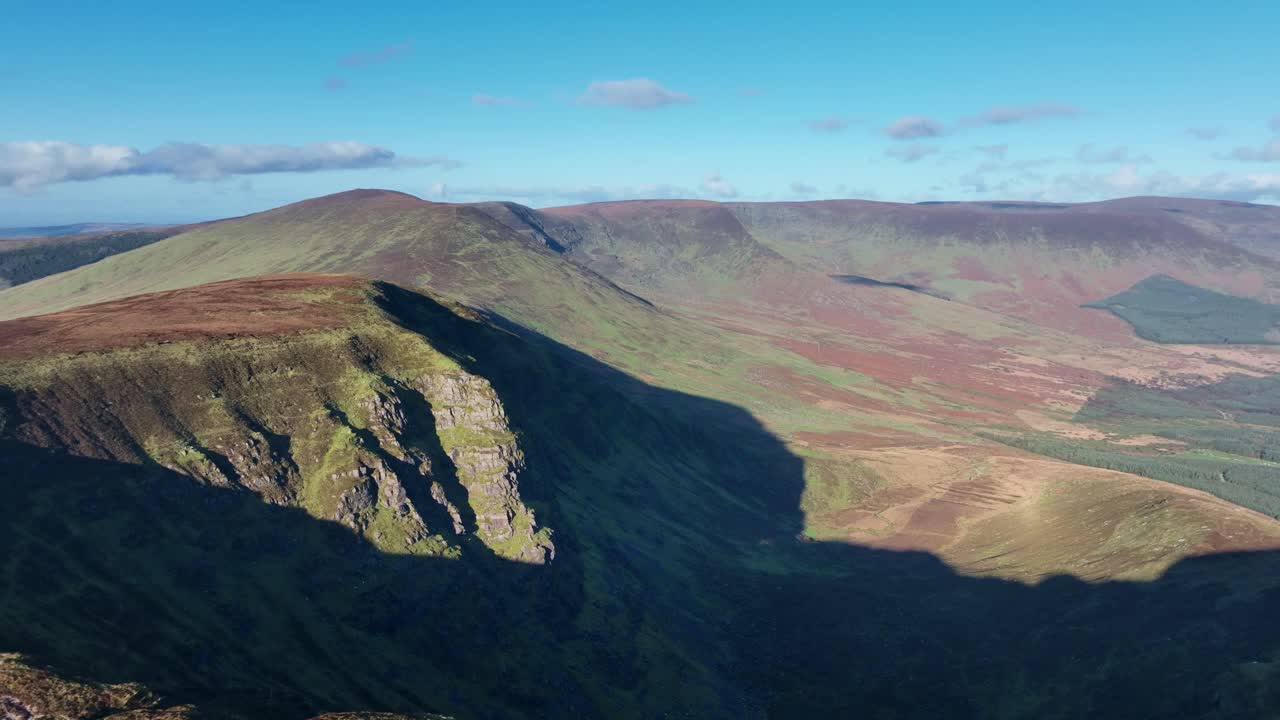 Epic Ireland drone Mountains flying over Coum eat coverage Mountains Waterford in dramatic Winter light