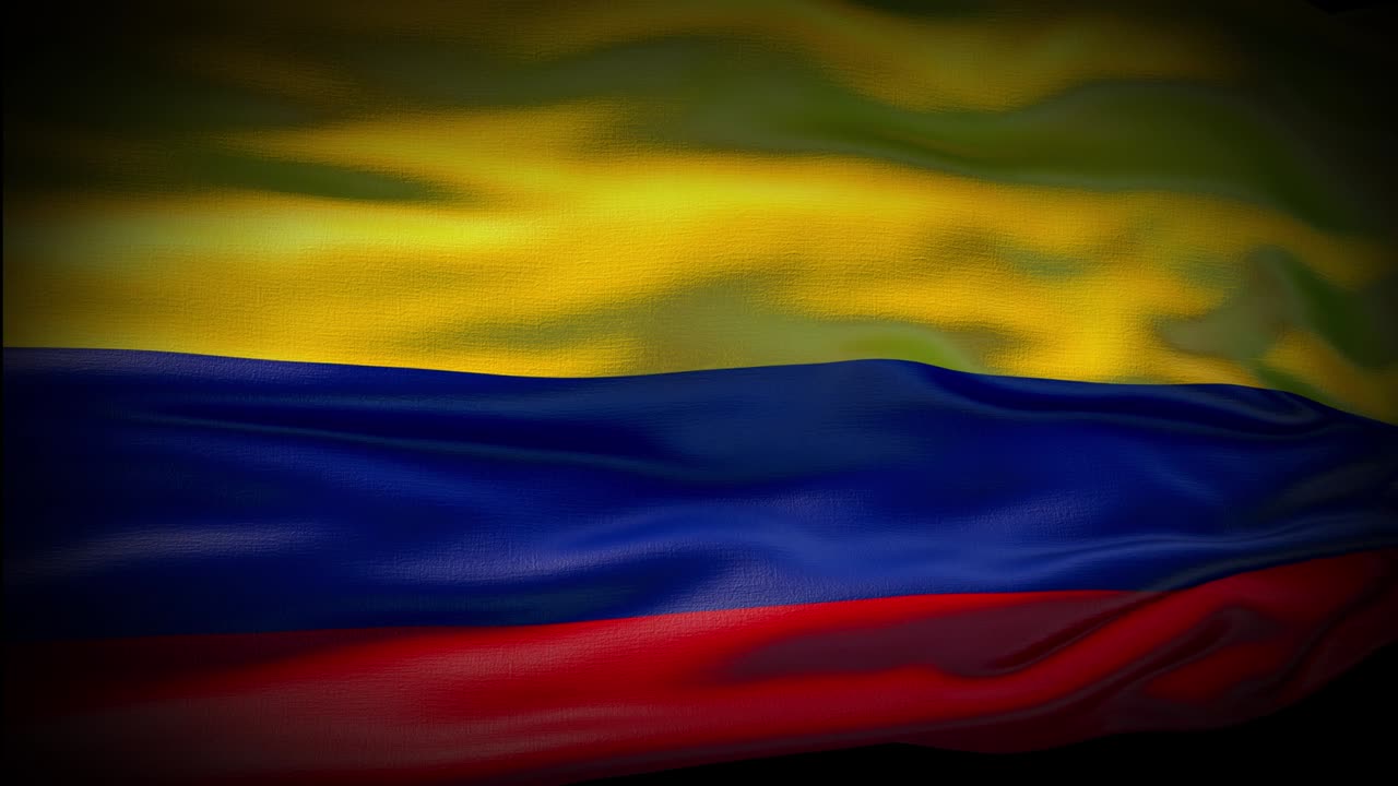 Animation Colombia Flag Is Waving Seamless Loop Colombia Flag Waving
