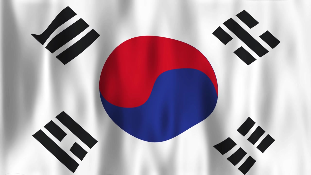 Vajende flag fra Sydkorea