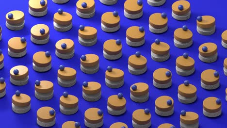 dulce abstract fondo 3d con pasteles. animación de bucle diseño moderno