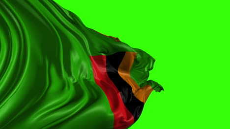 flag of zambia on green screen