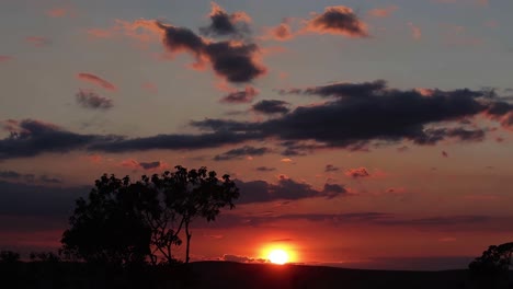 static view of incredible sunset in the gran sabana of venezuela
