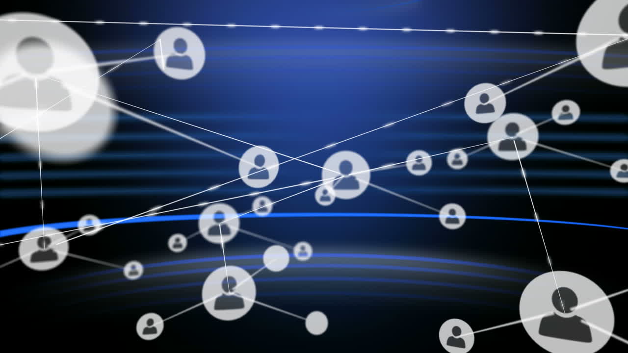 Connectors on blue digital background