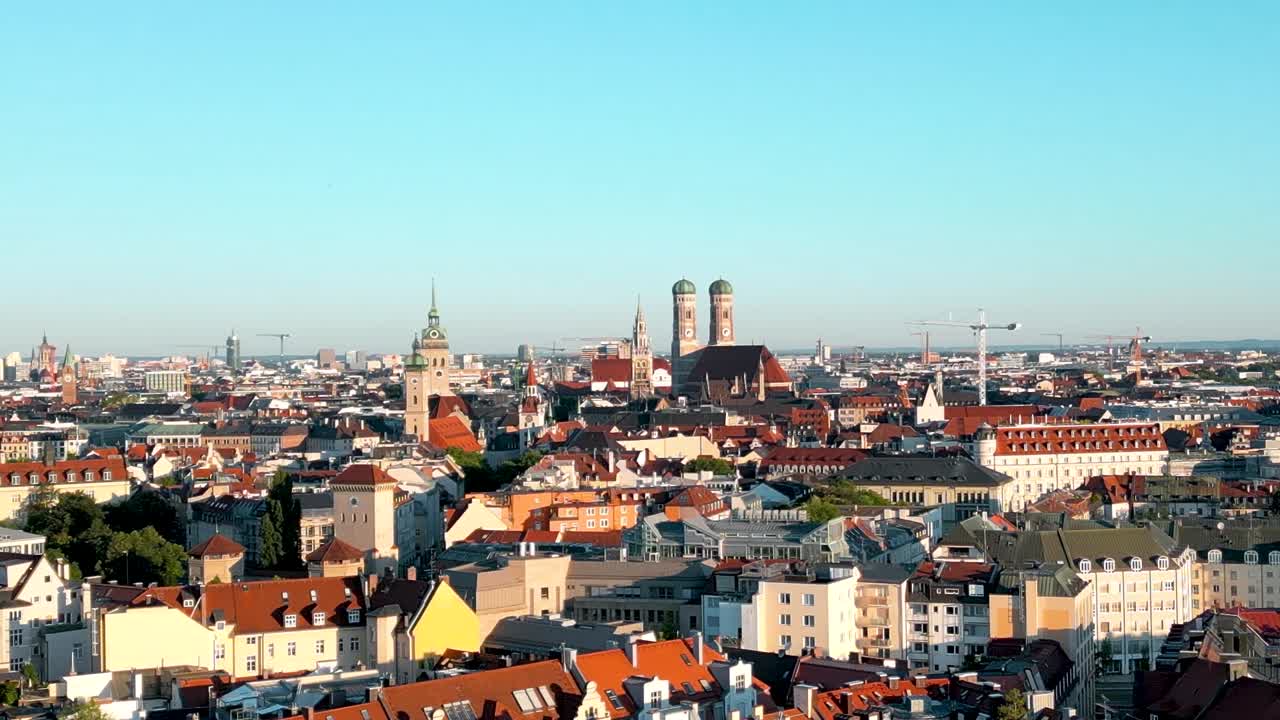 vista aérea de dron de munich