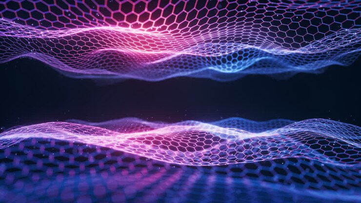 Sfondo grafico esagonale digitale, rendering 3D