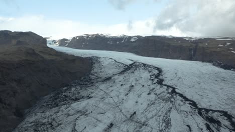 majestic sólheimajökull glacier in arctic iceland landscape, aerial