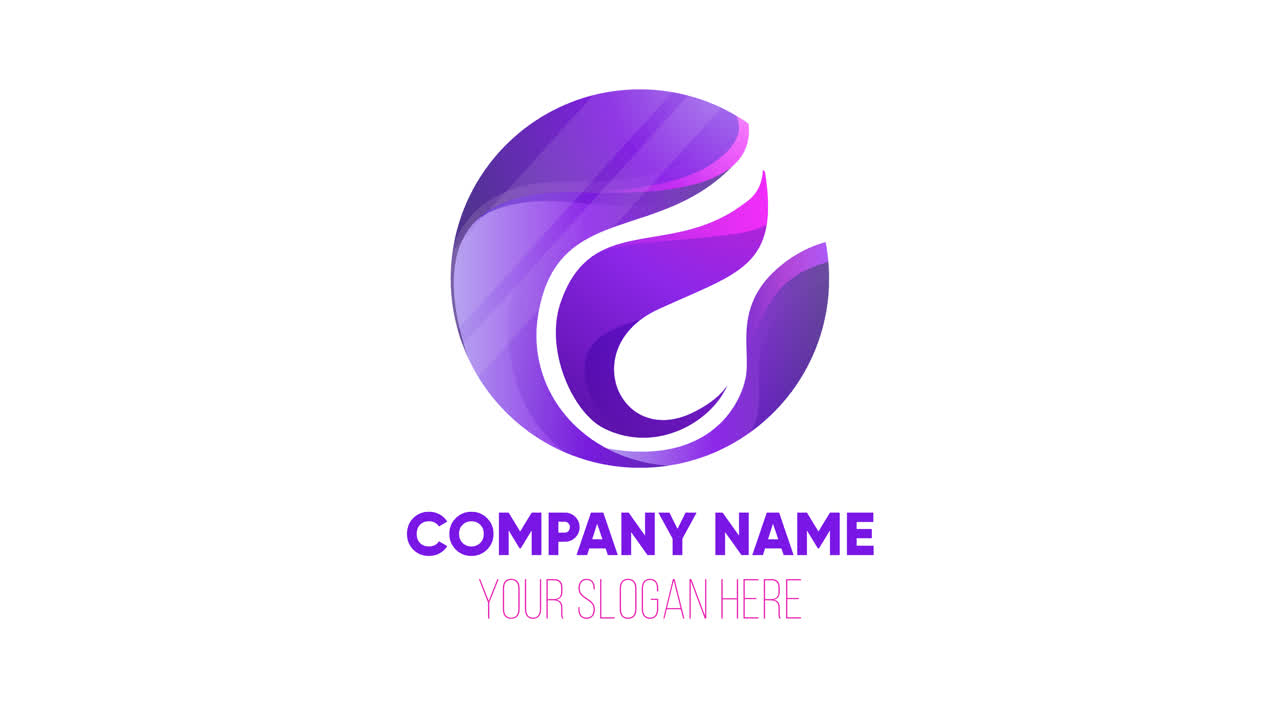 Purple and White Abstract Logo Design