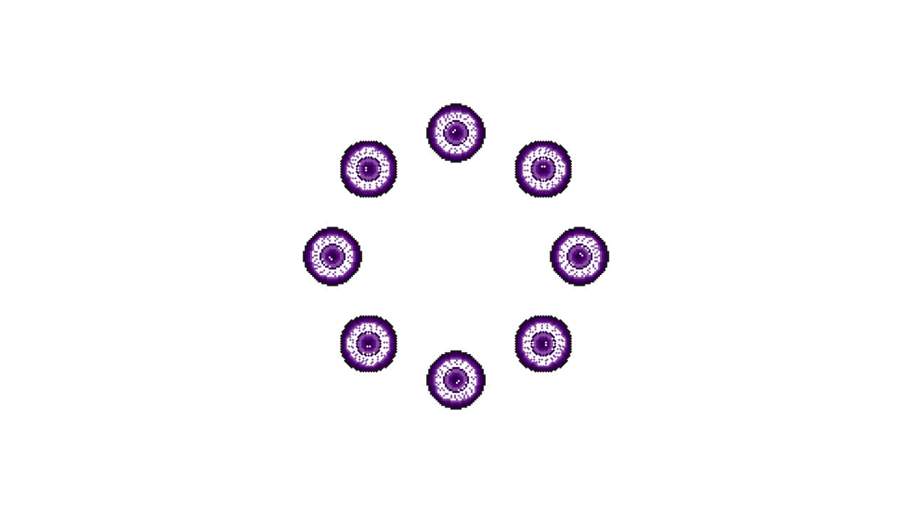 Pixel Art Halloween eye Spinning Circle Animated Overlay Transparent 30fps (7)