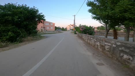 pov mc drive in holiday town at island pašman in croatia