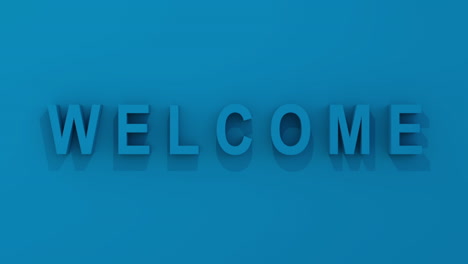 &quot;welcome&quot; 3d graphic in teal
