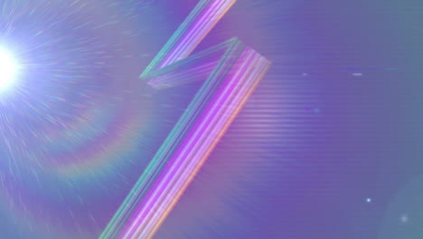 animation of neon shapes moving over purple background