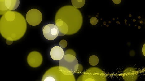 Animation-of-christmas-glowing-lights-with-spots-of-light-on-black-background