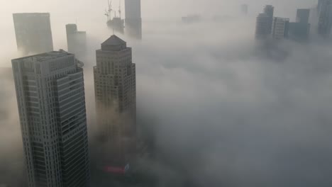 foggy city skyline