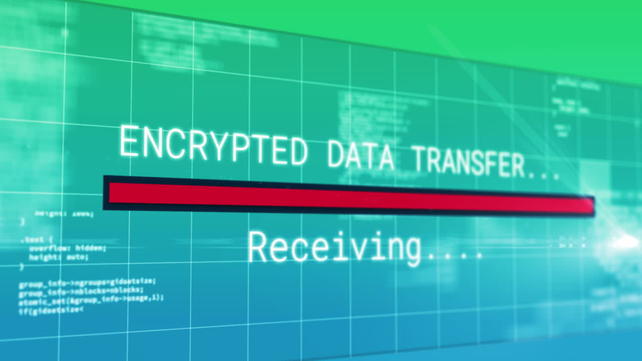 Animation of data processing on green background