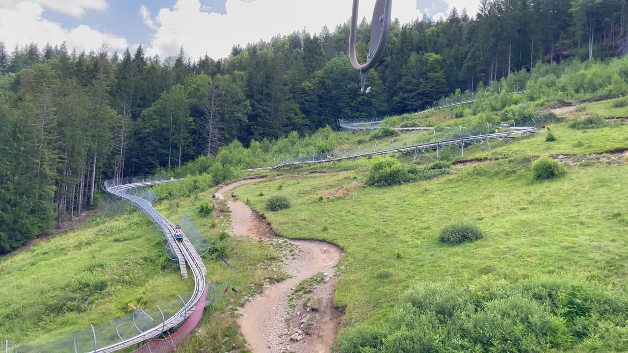 Mountain Coaster Ride Through Forest