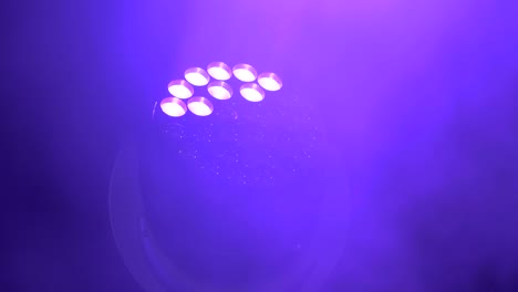 led stage lights blinking in rotating motion
