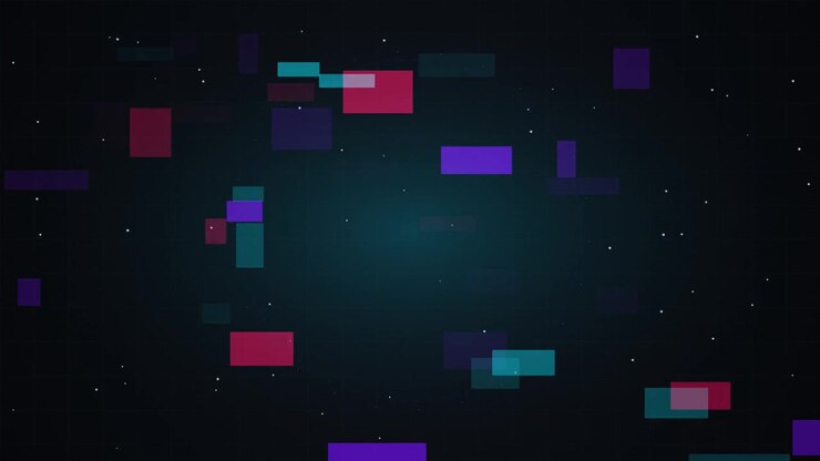 Abstract Digital Background with Floating Colorful Rectangles
