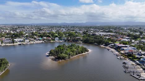 scenic aerial view of island and surroundings