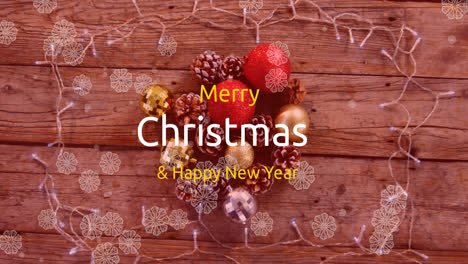 Animation-of-merry-christmas-text-over-christmas-decorations