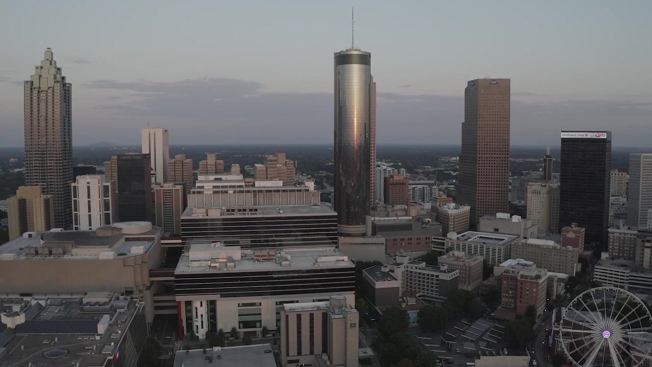 Centro di Atlanta con vista sulla ruota panoramica