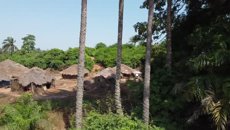 picturesque landscape of village surrounded by lush trees