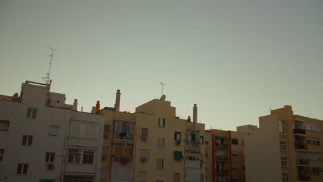 urban sunset over apartment buildings