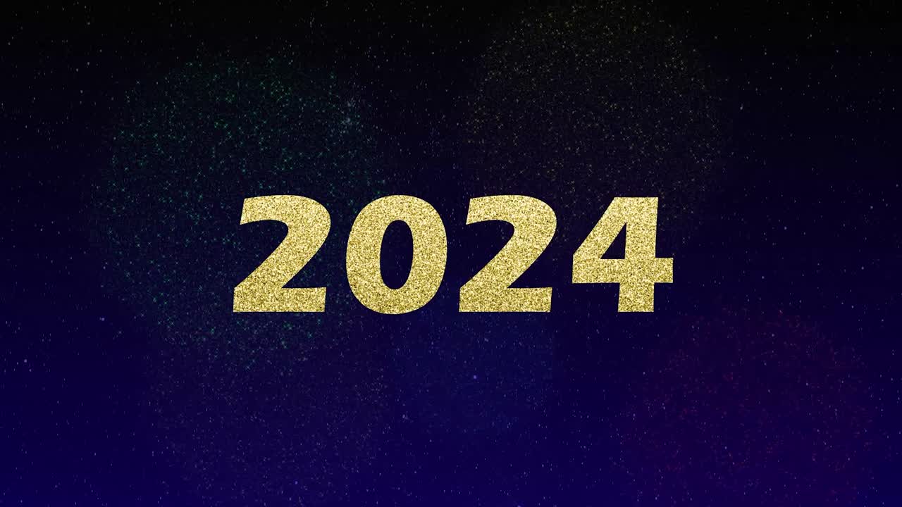 gráfico de año nuevo 2024 con fuegos artificiales 4k