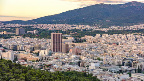 timelapse city of athens with clouds passing