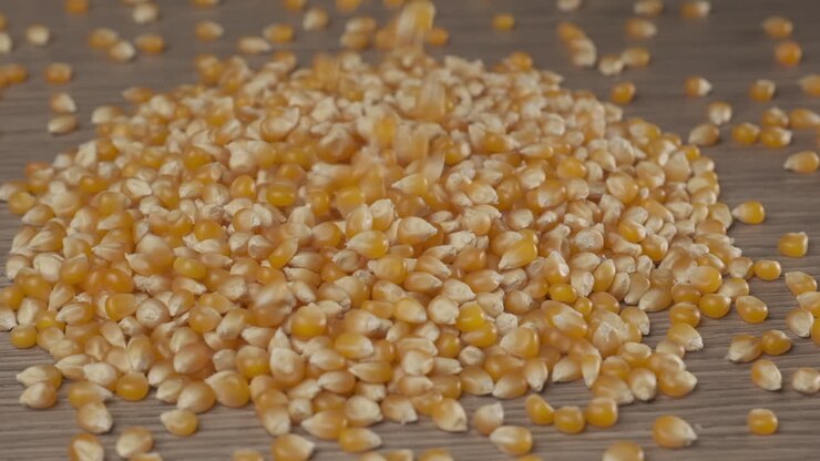 Mais, cereale in grani, cibo vegano vegetariano.