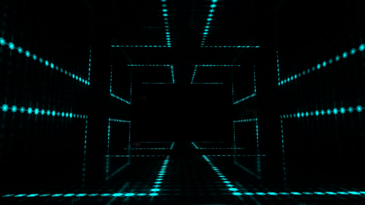 4k Glowing Stage blue Neon Lights - Loopable stock video