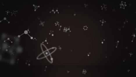 animación de moléculas blancas en movimiento sobre un fondo negro