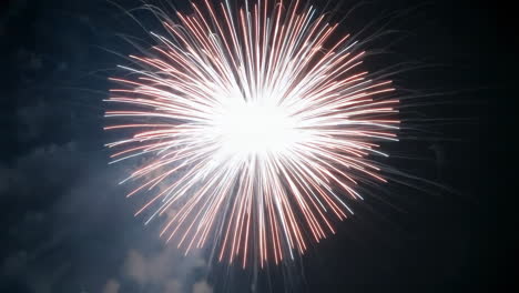 dynamic fireworks display at night