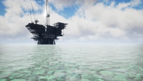 large pacific ocean offshore oil rig drilling platform