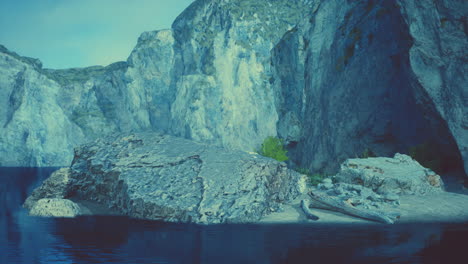 Landscape of Ocean and rocky cliff