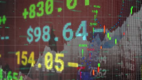 animación del procesamiento de datos financieros a través de la red