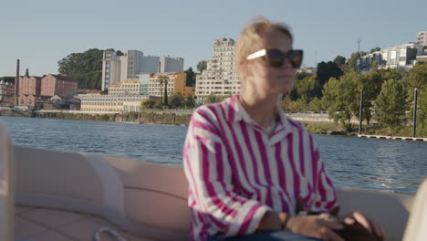 woman on a boat trip in portugal