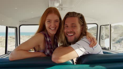 camper van road trip by the sea