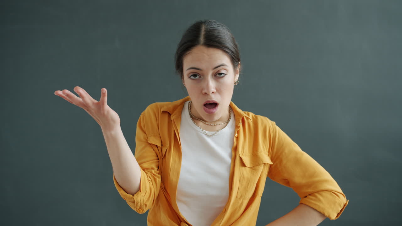 Woman Expressing Confusion and Surprise