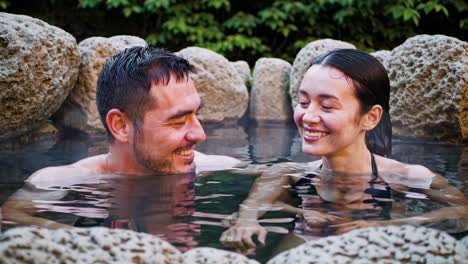 couple enjoying a hot spring