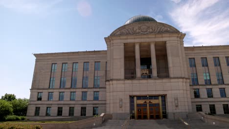 iowa supreme court building in des moines, iowa with gimbal video panning left to right close up