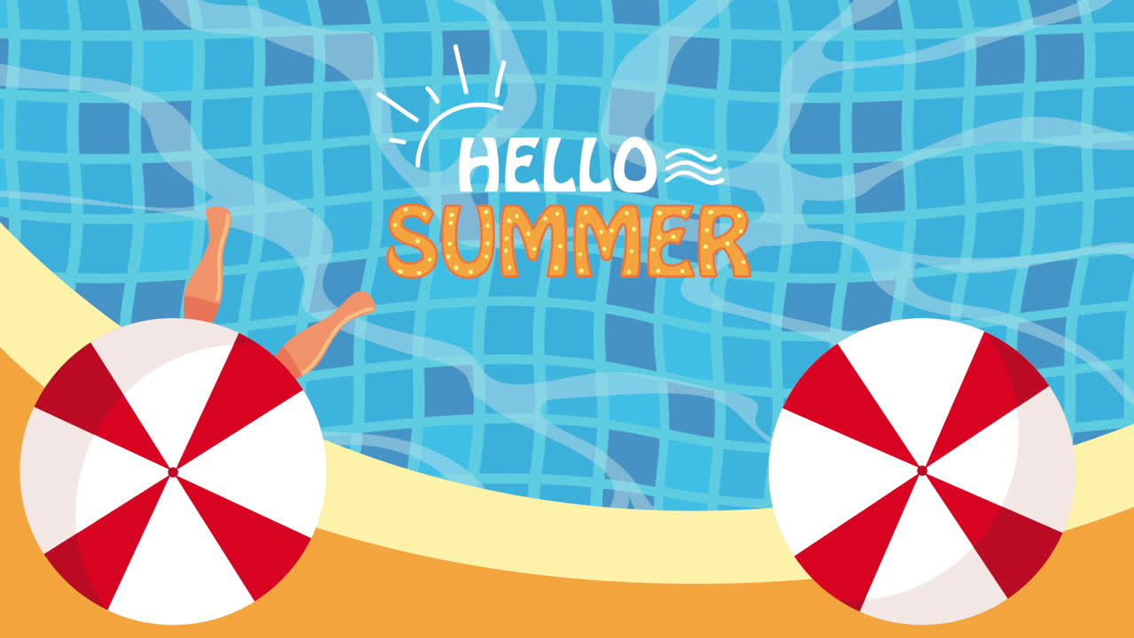 수영장에서의 여름 즐거움