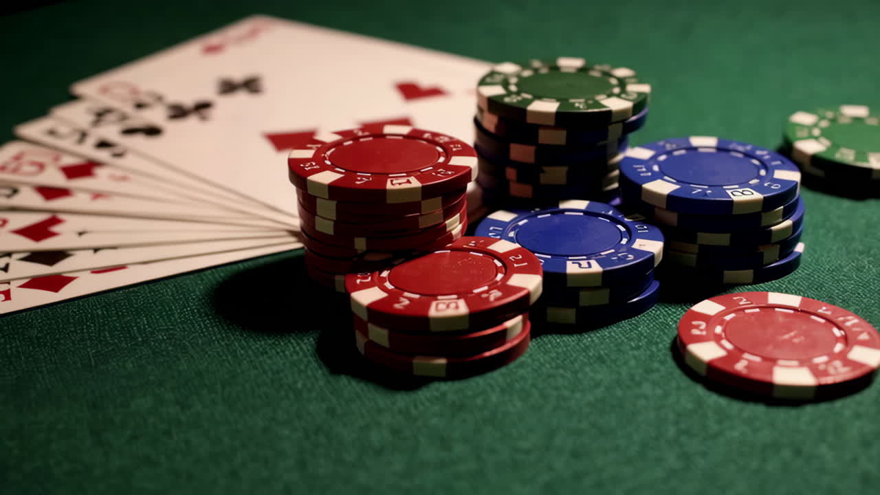 Poker Game at a Casino Table